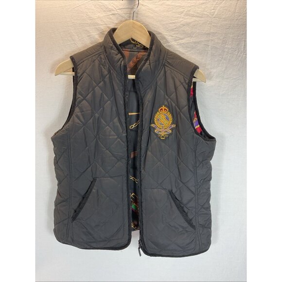 VTG Ralph Lauren Equestrian Quilted Reversible Vest‎ LG Embroidered Crest - Picture 3 of 10
